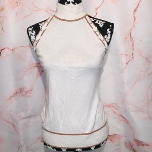 Cache sleeveless high neck sweater